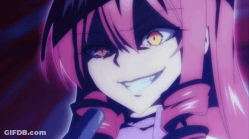 Girl With Pink Hair And Orange Eyes GIF