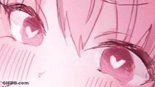 Girl With Pink Hair And Pink Eyes GIF