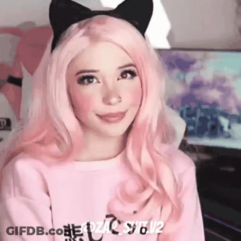 Girl With Pink Hair And Pink Headphones GIF