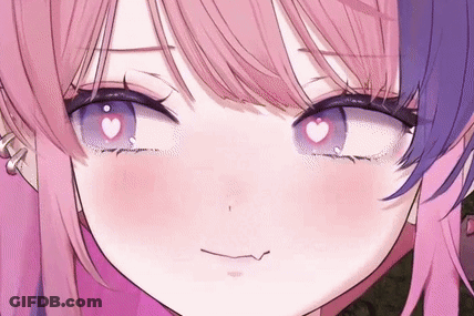 Girl With Pink Hair And Purple Eyes GIF