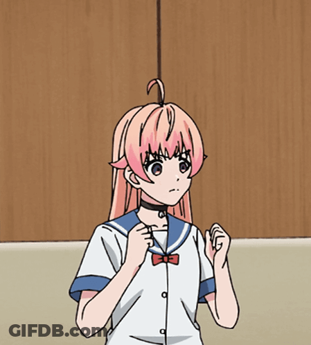 Girl With Pink Hair And Purple Eyes GIF