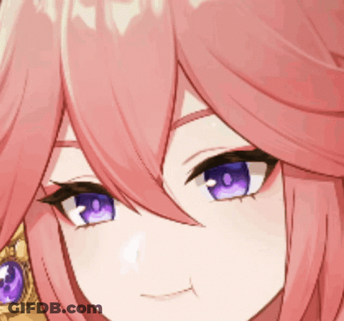 Girl With Pink Hair And Purple Eyes GIF