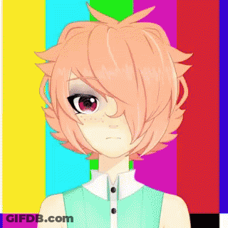 Girl With Pink Hair And Red Eyes GIF