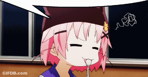 Girl With Pink Hair And Speech Bubble GIF