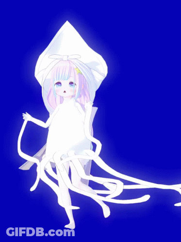 Girl With Pink Hair And Squid Head GIF