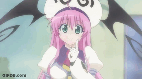Girl With Pink Hair And White Hat With G GIF