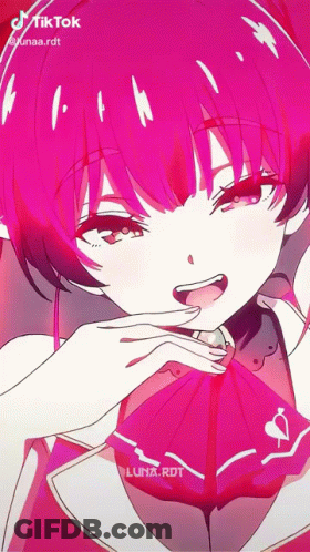 Girl With Pink Hair And White Shirt GIF