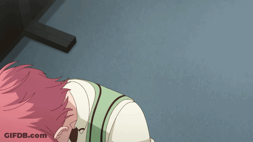 Girl With Pink Hair Covering Face GIF