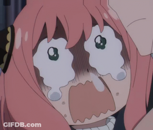 Girl With Pink Hair Crying Mouth Open GIF