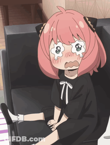 Girl With Pink Hair Crying On Couch GIF