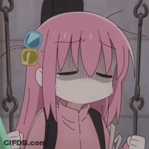 Girl With Pink Hair Crying On Swing GIF