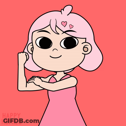 Girl With Pink Hair Happy Homies GIF