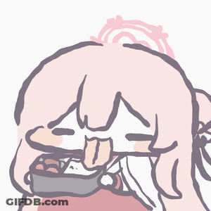 Girl With Pink Hair Holding Lunch Box GIF