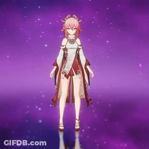 Girl With Pink Hair In Starry Purple Background GIF