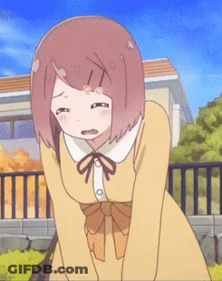 Girl With Pink Hair In Yellow Dress And Bow GIF