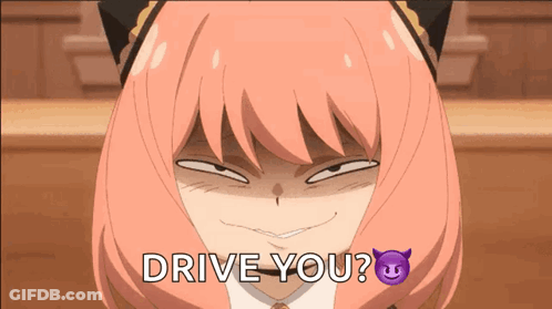 Girl With Pink Hair Making Funny Face Drive You GIF