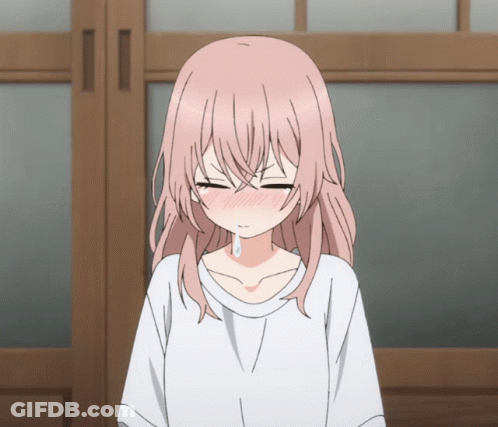 Girl With Pink Hair Making Funny Face GIF
