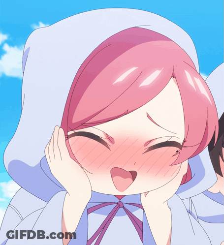 Girl With Pink Hair Making Funny Face GIF