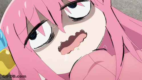 Girl With Pink Hair Making Silly Face GIF