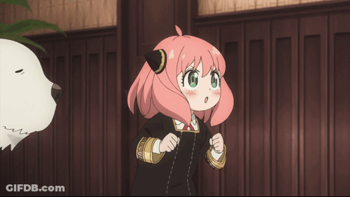 Girl With Pink Hair Next To White Dog Saying I'm Sorry GIF