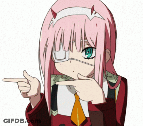 Girl With Pink Hair Pointing GIF