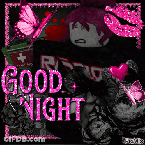 Girl With Pink Hair Saying Good Night GIF