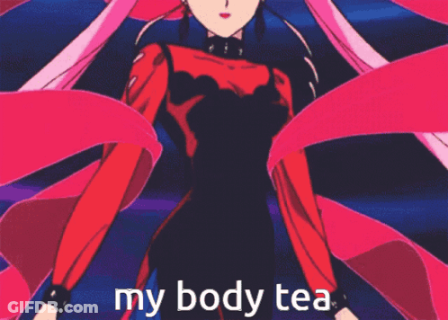 Girl With Pink Hair Saying My Body Tea GIF
