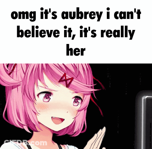 Girl With Pink Hair Saying Omg It's Aubrey GIF