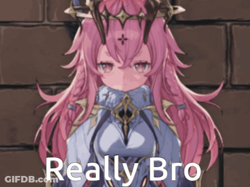 Girl With Pink Hair Saying Really Bro GIF