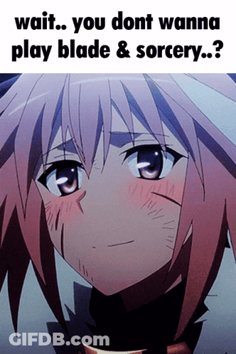 Girl With Pink Hair Saying Wait You Don't Wanna Play Blade & Sorcery GIF