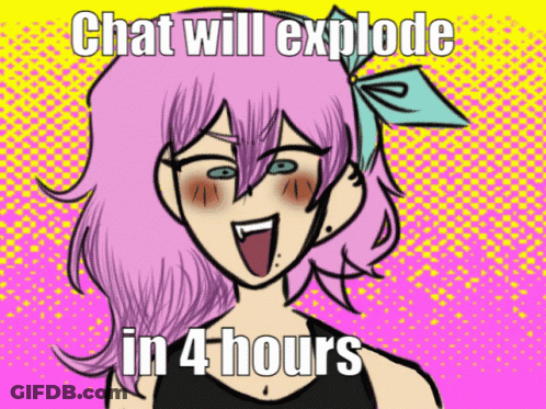Girl With Pink Hair Says Chat Will Explode In Four Hours GIF