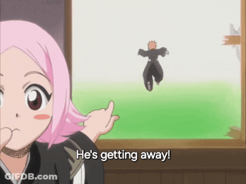 Girl With Pink Hair Says He's Getting Away GIF