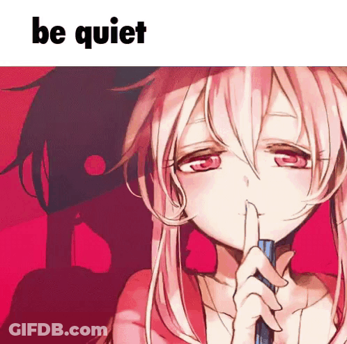 Girl With Pink Hair Shushing Be Quiet GIF