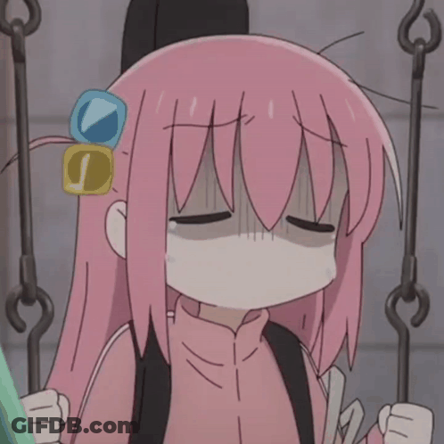 Girl With Pink Hair Sitting On Swing Crying GIF