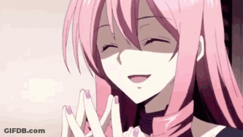 Girl With Pink Hair Smiling GIF