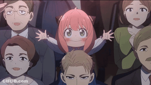 Girl With Pink Hair Surrounded By People GIF