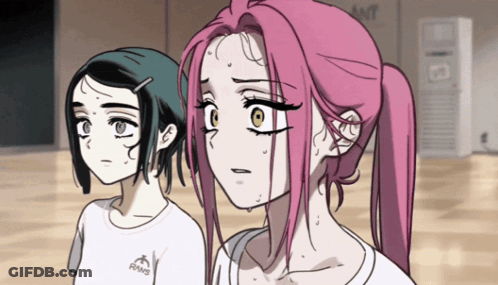Girl With Pink Hair Wearing Frans Shirt GIF