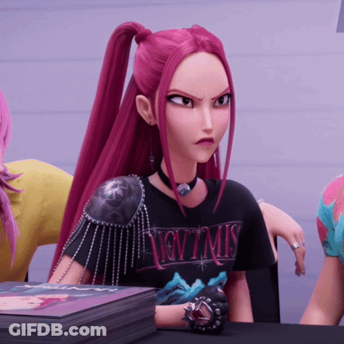 Girl With Pink Hair Wearing Nirvana Shirt GIF