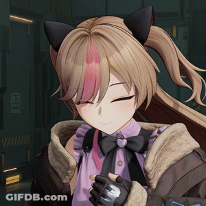 Girl With Ponytail And Cat Ears Smiling With 07 GIF