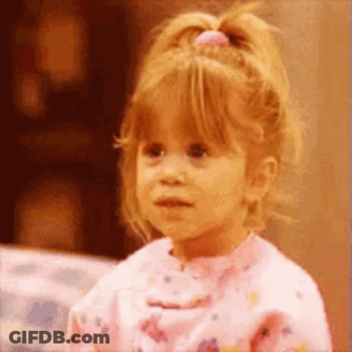 Girl With Ponytail And Pink Bow GIF