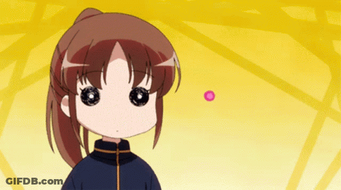 Girl With Ponytail And Pink Circle Eyes GIF