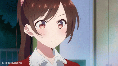 Girl With Ponytail And Red Eyes GIF