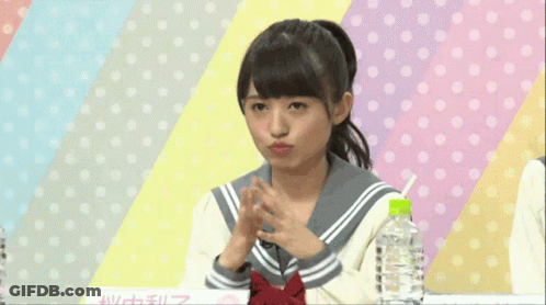Girl With Ponytail Funny Face Polka Dot GIF