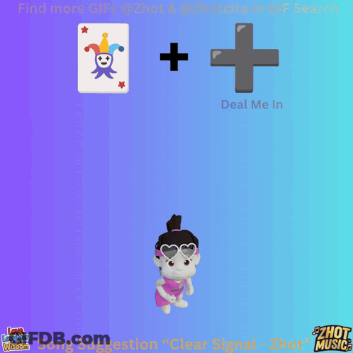 Girl With Ponytail Holding Joker Card GIF