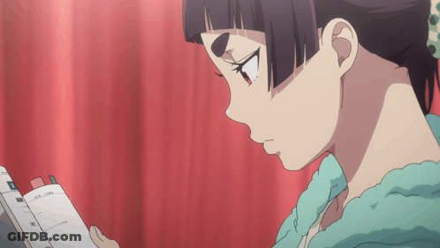 Girl With Ponytail Reading Foreign Language Book GIF