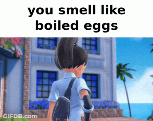 Girl With Ponytail You Smell Like Boiled Eggs GIF