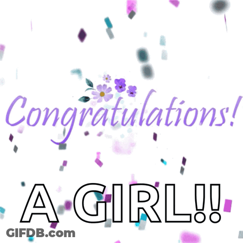 Girl With Purple Congratulations GIF
