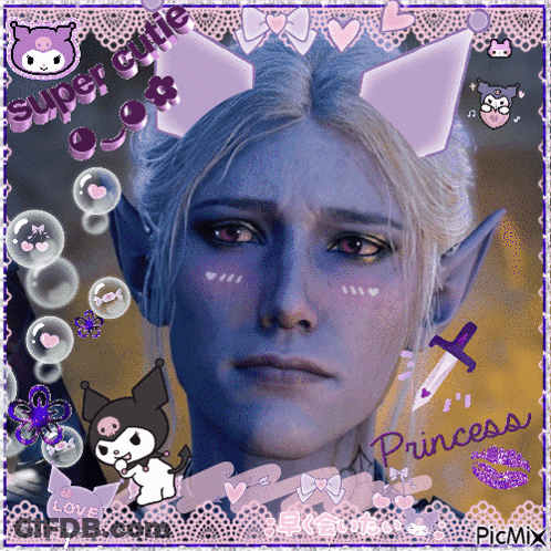 Girl With Purple Ears Super Cutie Princess GIF