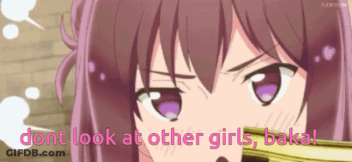 Girl With Purple Eyes Dont Look At Other Girls Baka GIF