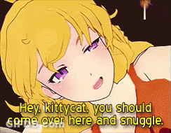Girl With Purple Eyes Hey Kittycat Come Over And Snuggle GIF